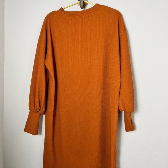 NWOT ZARA Zara Burnt Orange Oversized Needlecord Tunic Dress Size Small - Picture 9 of 9